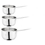 Set 3 cratite din inox Grunberg, compatibile cu plita cu inductie, 14/16/18 cm, 1/1.5/2 l