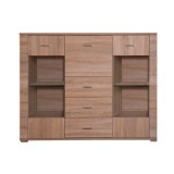 Cumpara ieftin Comoda 8 sertare mdf maro stejar sonoma Grand 140x39x118 cm