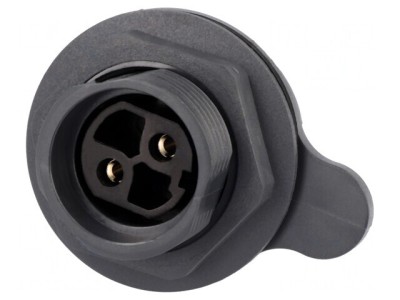 Conector Circular Soclu Mamă 2 Pin Nichelat Buccaneer 7000 foto