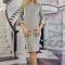 X288-18 Rochie midi din catifea cu decolteu rotund