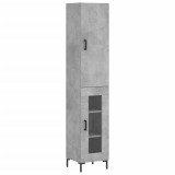 Cumpara ieftin Dulap inalt, gri beton, 34,5x34x180 cm, lemn prelucrat