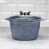 Oala Aluminiu Marmura Klausberg KB7525, 6.2L, 24cm, Gri, Capac Sticla, Inductie