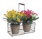Set 2 ghivece flori artificiale cu cos metal 20 cm x 9 cm x 22h