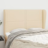 VidaXL Tăblie de pat cu aripioare, crem, 147x23x118/128 cm, textil 3117819