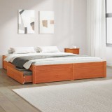Cumpara ieftin Cadru de pat Maroniu cerat 120 x 200 cm Lemn de pin masiv