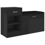 Cumpara ieftin Banca pantofar negru extralucios, 94,5x31x57 cm, lemn prelucrat