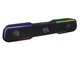 Soundbar USB 6W cu LED RGB, Esperanza Rainbow APALA, cablu 120 cm, control volum, negru