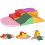 HOMCOM Set de Joacă pentru Copii 1-3 Ani cu 6 Piese de Construcție, 150x100x24 cm, Multicolor | Aosom Romania