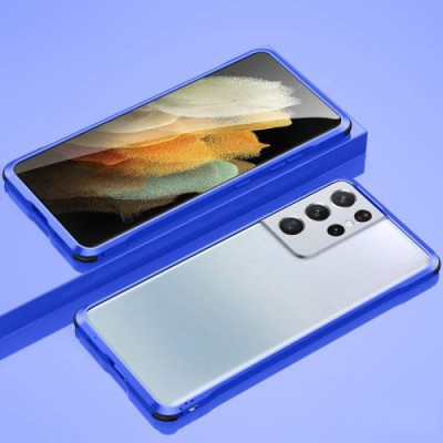 Bumper Telefon Samsung Galaxy S21 Ultra 5G Metalic Albastru foto