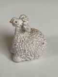 Sculptura animaliera, ovina din ceramica smaltuita, designer suedez Uve Sibert, anii 1960