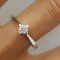 Superb inel solitaire/logodna din aur alb 18 k si diamant natural 0.16 ct