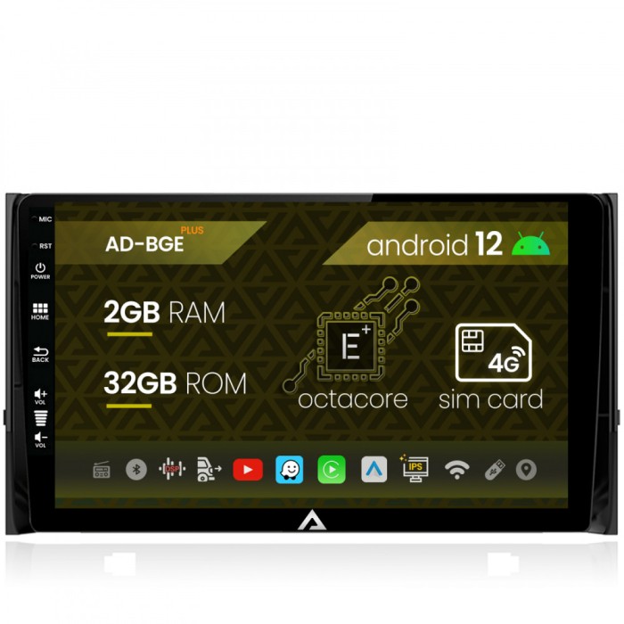 Navigatie Skoda Kodiaq, Android 12, E-Octacore 2GB RAM + 32GB ROM, 10.1 Inch - AD-BGE10002+AD-BGRKIT028