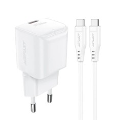 Acumulator pentru priza, type-c, gan, 30w, power delivery cu cablu usb-c - acefast - white foto