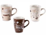 Cumpara ieftin Set 3 cani portelan multicolor in cutii cadou Coffee &Oslash; 8 cm x 10,5 H, 300 ml