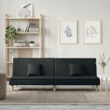 VidaXL Canapea extensibilă, negru, material textil