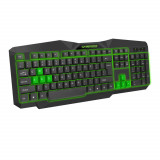 Cumpara ieftin Tastatura Gaming USB, Esperanza Tirionos, iluminata LED verde, 104 taste, neagra