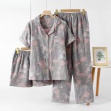 Cumpara ieftin Pijama dama "Luna Soft" din trei piese, PJ019, Gri