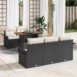 Cumpara ieftin Set de canapele pentru grădină 6 pcs Negru Rattan poli