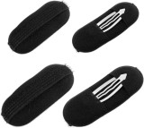 Set de 4 clame cu burete pentru par Seaperich, metal, negru/alb