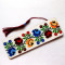 Semn cu flori stilizate in culori vii, semn de carte motiv traditional 39918