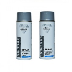 Pachet 2 x Vopsea Spray Brilliante Gri Argintiu uscare rapida RAL 7001 400 ml