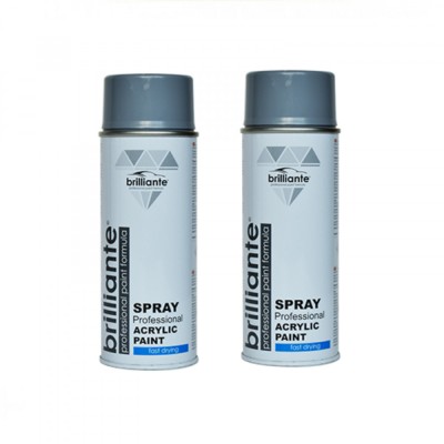 Pachet 2 x Vopsea Spray Brilliante Gri Argintiu uscare rapida RAL 7001 400 ml foto