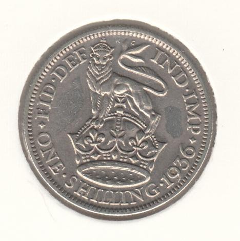 Marea Britanie 1 Shilling 1936 George V, Argint Ag500, LM1.40