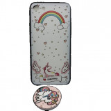 Husa Apple iPhone 6/6S Multicolor Model Unicorn Suport inclus