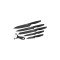 Set 5 cutite de bucatarie, curatator de fructe si legume, inox, negru, Klausberg