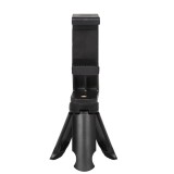 Set mini trepied pentru telefon 8.5 cm cu suport rotativ landscape-portret, montura 1 4 inch, ABS negru, prindere telefon 5.5, 8 cm