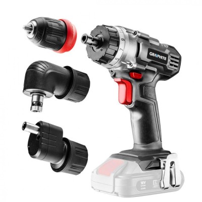 Masina de gaurit/insurubat , Energy+ 18V, Li-Ion, suport detasabil de 10 mm, plus adaptor unghiular si adaptor de colt, fara acumulator 58G022-AD foto
