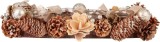 Ikebana advent crem naturala cu conuri pentru Craciun, 44x15x9 cm