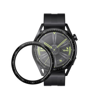 Set 2 Folii de protectie Kwmobile pentru Huawei Watch GT 3 (46mm), Transparent/Negru, Polimer, KWM000024VX001C foto