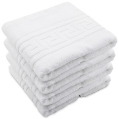 Set Prosoape Pufoase Hoteliere, 70cm x140cm, 6 Piese, 100% Bumbac, Densitate 550g/mp, albe