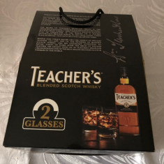 SET CADOU TEACHER`S BLENDED SCOTCH WHISKY 70CL, 40% VOL, + 2 PAHARE