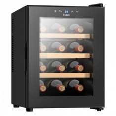 Racitor pentru vin Samus SRV36LM12, 33 L, Clasa energetica F, Capacitate 12 sticle, Mod racire termoelectric, Afisaj Electronic, H 48 cm, Negru