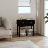 Cumpara ieftin Masă consolă, negru, 76,5x40x75 cm, lemn masiv de pin