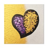 Cumpara ieftin Tablou indragostiti pictat manual, La tine-i cheia inimii mele, 90x90cm ulei pe panza efect 3D