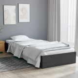 vidaXL Cadru de pat Small Single 2FT6, gri, 75x190 cm, lemn masiv