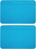 Set 2 covorase pentru pistol de lipit, Silicon, 30 x 20 cm, Albastru