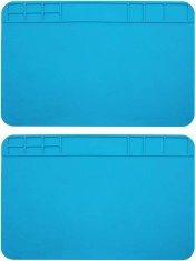 Set 2 covorase pentru pistol de lipit, Silicon, 30 x 20 cm, Albastru