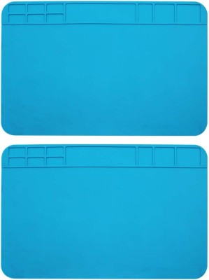 Set 2 covorase pentru pistol de lipit, Silicon, 30 x 20 cm, Albastru foto