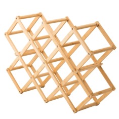 Suport pliabil Pufo din bambus pentru sticle de vin foto