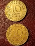 Lot 2 monede Franta: 10 centimes 1994 + 1995, stare UNC + Luciu [poze]. Discount conform descriere [10 - 20 %. Vezi descrierea.].