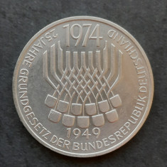 Moneda de argint - 5 DM litera F "25 Jahre Grundgesetz", 1974 - B 2152