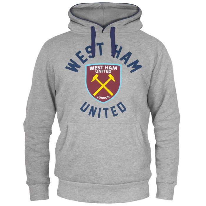 West Ham United hanorac de bărbați cu glugă graphic grey - L