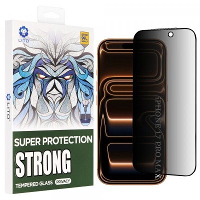 Folie de protectie Ecran Privacy Lito D+ Max Strong pentru Apple iPhone 17 Pro Max, Sticla Securizata, Full Glue foto