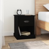 vidaXL Noptiere, 2 buc, negru, 39x39x47,5 cm, lemn prelucrat