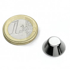 Magnet neodim conic Ø15/8&#215;6 mm, putere 3,1 Kg, N42