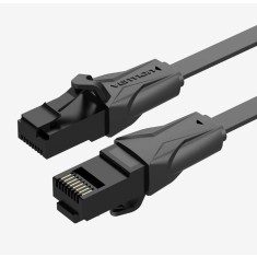 Patch Cord UTP Vention, Cat. 6, 0.75m, flat cable, conductor cupru - aluminiu, viteza max transfer 1 Gbps, invelis PVC, negru, &quot;IBABE&quot; (timbru verde 0